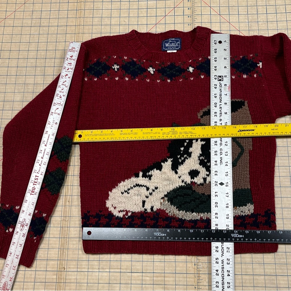 Woolrich 100% Wool Vintage Sweater Dog- Puppy Boot Size Medium- 2 sided design - Picture 17 of 17